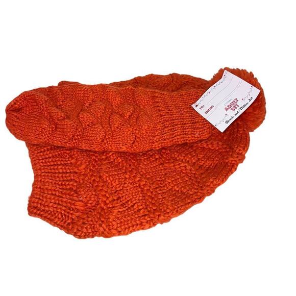 Universal Thread  woven knit orange one size ￼ beanie, hat, and gloves set new ￼ - Picture 2 of 4